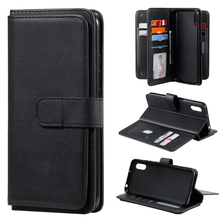 For Xiaomi Redmi 9A Multifunctional Magnetic Copper Buckle Horizontal Flip Leather Case with Bracket & 10 Card Slots & Wallet & Photo Frame(Black) - Xiaomi Cases by buy2fix | Online Shopping UK | buy2fix