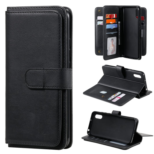 For Xiaomi Redmi 9A Multifunctional Magnetic Copper Buckle Horizontal Flip Leather Case with Bracket & 10 Card Slots & Wallet & Photo Frame(Black) - Xiaomi Cases by buy2fix | Online Shopping UK | buy2fix
