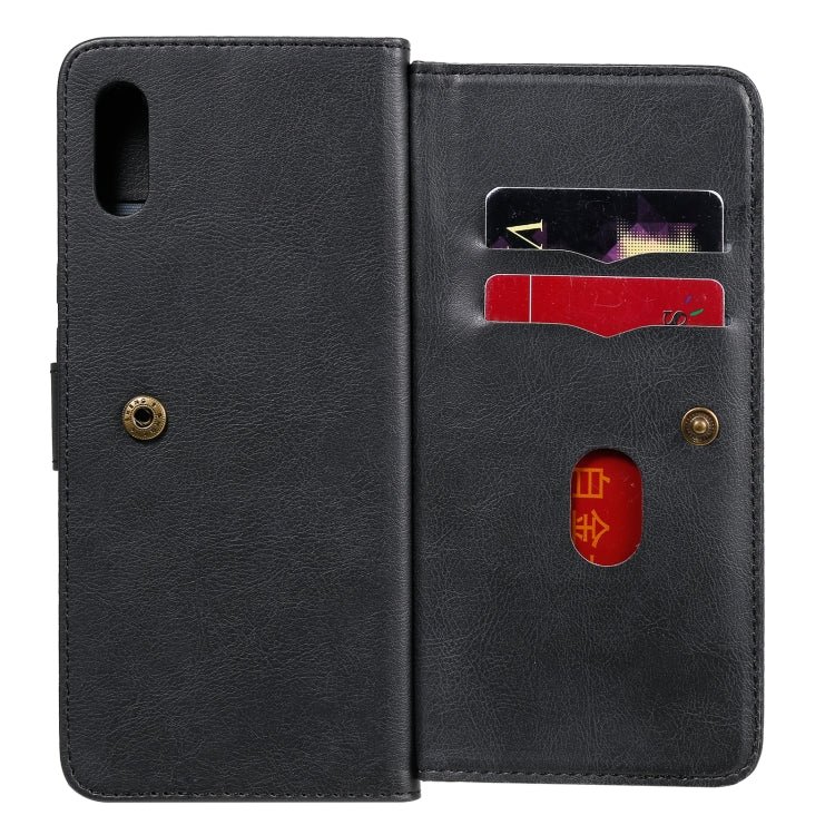 For Xiaomi Redmi 9A Multifunctional Magnetic Copper Buckle Horizontal Flip Leather Case with Bracket & 10 Card Slots & Wallet & Photo Frame(Black) - Xiaomi Cases by buy2fix | Online Shopping UK | buy2fix