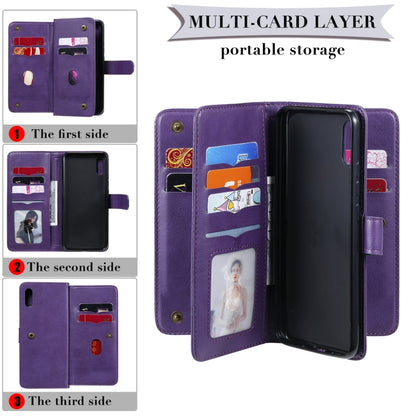 For Xiaomi Redmi 9A Multifunctional Magnetic Copper Buckle Horizontal Flip Leather Case with Bracket & 10 Card Slots & Wallet & Photo Frame(Black) - Xiaomi Cases by buy2fix | Online Shopping UK | buy2fix