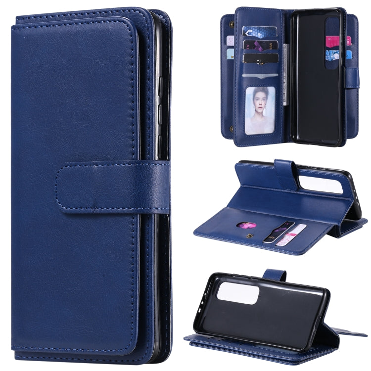 For Xiaomi Mi 10 Ultra Multifunctional Magnetic Copper Buckle Horizontal Flip Leather Case with Bracket & 10 Card Slots & Wallet & Photo Frame(Dark Blue) - Xiaomi Cases by buy2fix | Online Shopping UK | buy2fix