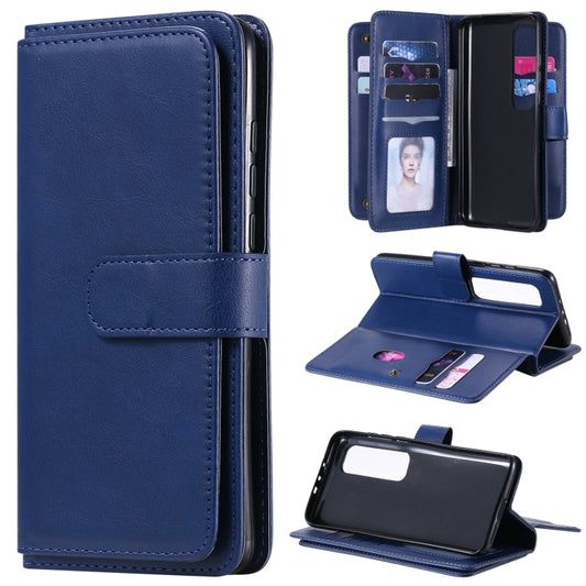 For Xiaomi Mi 10 Ultra Multifunctional Magnetic Copper Buckle Horizontal Flip Leather Case with Bracket & 10 Card Slots & Wallet & Photo Frame(Dark Blue) - Xiaomi Cases by buy2fix | Online Shopping UK | buy2fix