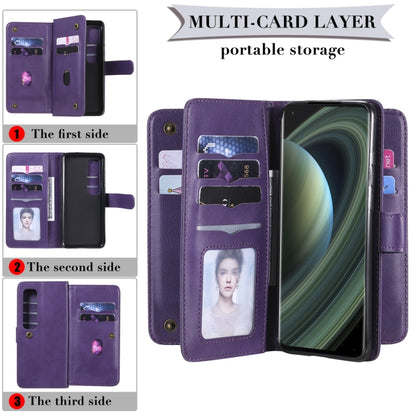 For Xiaomi Mi 10 Ultra Multifunctional Magnetic Copper Buckle Horizontal Flip Leather Case with Bracket & 10 Card Slots & Wallet & Photo Frame(Dark Blue) - Xiaomi Cases by buy2fix | Online Shopping UK | buy2fix