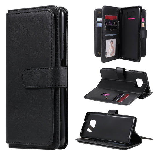 For Xiaomi Poco X3 NFC Multifunctional Magnetic Copper Buckle Horizontal Flip Leather Case with Bracket & 10 Card Slots & Wallet & Photo Frame(Black) - Xiaomi Cases by buy2fix | Online Shopping UK | buy2fix