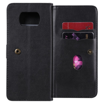 For Xiaomi Poco X3 NFC Multifunctional Magnetic Copper Buckle Horizontal Flip Leather Case with Bracket & 10 Card Slots & Wallet & Photo Frame(Black) - Xiaomi Cases by buy2fix | Online Shopping UK | buy2fix