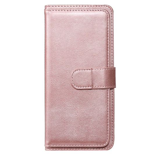 For OPPO A9 (2020) / A11x / A5 (2020) Multifunctional Magnetic Copper Buckle Horizontal Flip Solid Color Leather Case with 10 Card Slots & Wallet & Holder & Photo Frame(Rose Gold) - OPPO Cases by buy2fix | Online Shopping UK | buy2fix