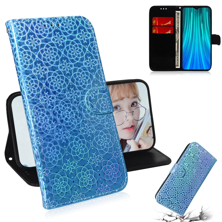 For Xiaomi Redmi Note 8 Pro Solid Color Colorful Magnetic Buckle Horizontal Flip PU Leather Case with Holder & Card Slots & Wallet & Lanyard(Blue) - Xiaomi Cases by buy2fix | Online Shopping UK | buy2fix