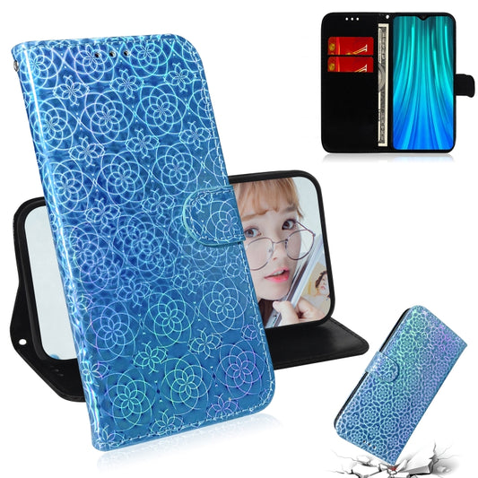 For Xiaomi Redmi Note 8 Pro Solid Color Colorful Magnetic Buckle Horizontal Flip PU Leather Case with Holder & Card Slots & Wallet & Lanyard(Blue) - Xiaomi Cases by buy2fix | Online Shopping UK | buy2fix