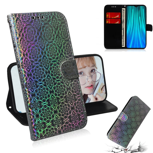 For Xiaomi Redmi Note 8 Pro Solid Color Colorful Magnetic Buckle Horizontal Flip PU Leather Case with Holder & Card Slots & Wallet & Lanyard(Silver) - Xiaomi Cases by buy2fix | Online Shopping UK | buy2fix