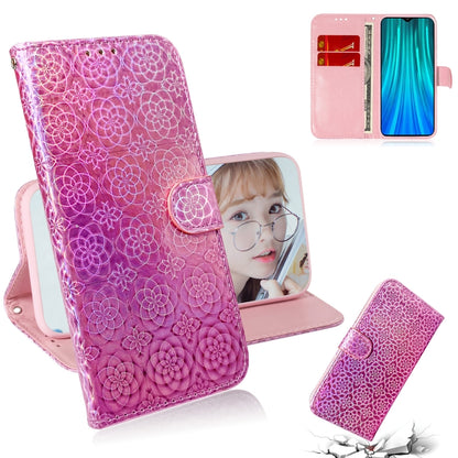 For Xiaomi Redmi Note 8 Pro Solid Color Colorful Magnetic Buckle Horizontal Flip PU Leather Case with Holder & Card Slots & Wallet & Lanyard(Pink) - Xiaomi Cases by buy2fix | Online Shopping UK | buy2fix