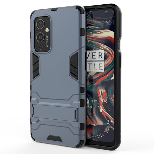 For OnePlus 9 PC + TPU Shockproof Protective Case with Holder(Navy Blue) - OnePlus Cases by buy2fix | Online Shopping UK | buy2fix