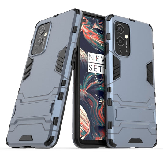 For OnePlus 9 PC + TPU Shockproof Protective Case with Holder(Navy Blue) - OnePlus Cases by buy2fix | Online Shopping UK | buy2fix