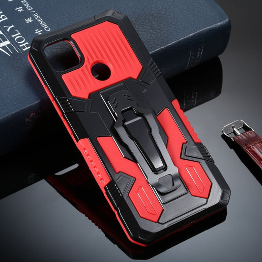 For Xiaomi Redmi 9C Armor Warrior Shockproof PC + TPU Protective Case(Red) - Xiaomi Cases by buy2fix | Online Shopping UK | buy2fix