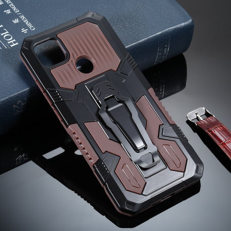 For Xiaomi Redmi 9C Armor Warrior Shockproof PC + TPU Protective Case(Coffee) - Xiaomi Cases by buy2fix | Online Shopping UK | buy2fix
