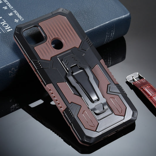 For Xiaomi Redmi 9C Armor Warrior Shockproof PC + TPU Protective Case(Coffee) - Xiaomi Cases by buy2fix | Online Shopping UK | buy2fix