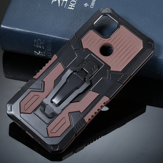 For Xiaomi Redmi 9C Armor Warrior Shockproof PC + TPU Protective Case(Coffee) - Xiaomi Cases by buy2fix | Online Shopping UK | buy2fix