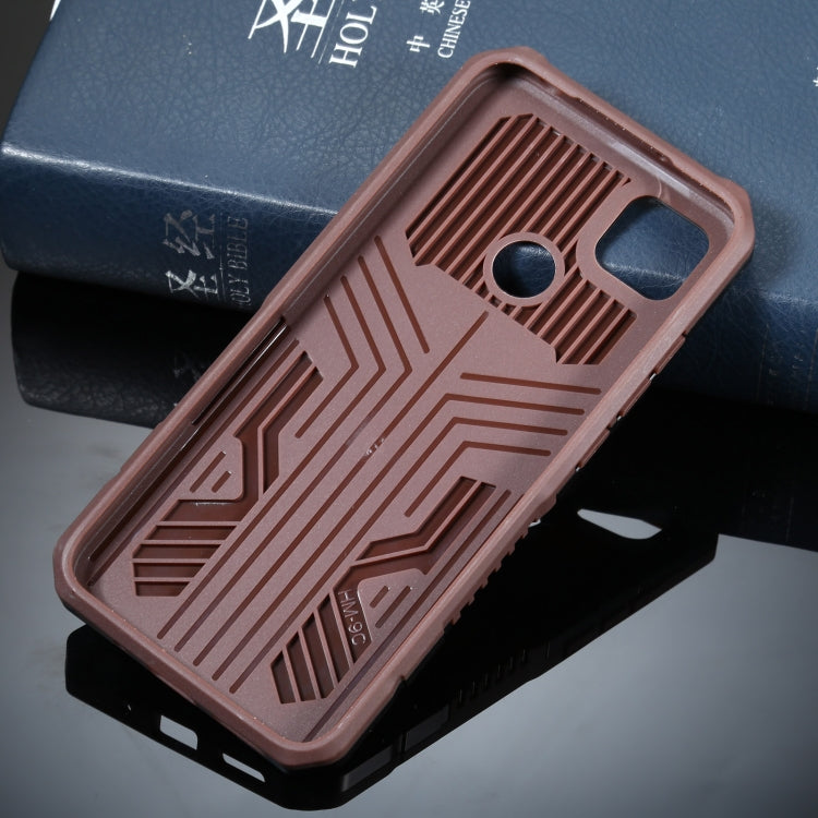 For Xiaomi Redmi 9C Armor Warrior Shockproof PC + TPU Protective Case(Coffee) - Xiaomi Cases by buy2fix | Online Shopping UK | buy2fix