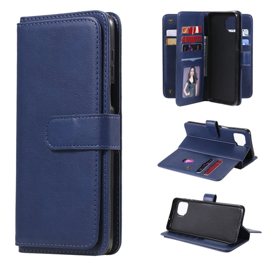 For Motorola Moto G 5G Plus Multifunctional Magnetic Copper Buckle Horizontal Flip Solid Color Leather Case with 10 Card Slots & Wallet & Holder & Photo Frame(Dark Blue) - Motorola Cases by buy2fix | Online Shopping UK | buy2fix