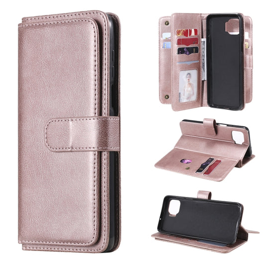 For Motorola Moto G 5G Plus Multifunctional Magnetic Copper Buckle Horizontal Flip Solid Color Leather Case with 10 Card Slots & Wallet & Holder & Photo Frame(Rose Gold) - Motorola Cases by buy2fix | Online Shopping UK | buy2fix