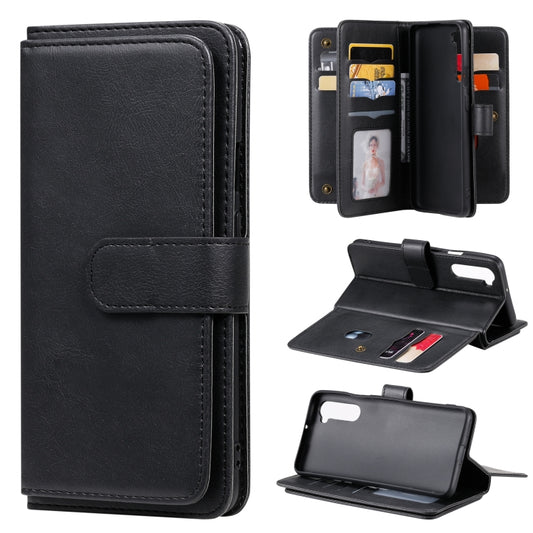 For Oneplus Nord Multifunctional Magnetic Copper Buckle Horizontal Flip Solid Color Leather Case with 10 Card Slots & Wallet & Holder & Photo Frame(Black) - OnePlus Cases by buy2fix | Online Shopping UK | buy2fix