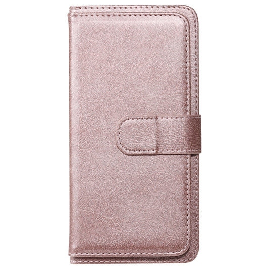 For Oneplus Nord Multifunctional Magnetic Copper Buckle Horizontal Flip Solid Color Leather Case with 10 Card Slots & Wallet & Holder & Photo Frame(Rose Gold) - OnePlus Cases by buy2fix | Online Shopping UK | buy2fix