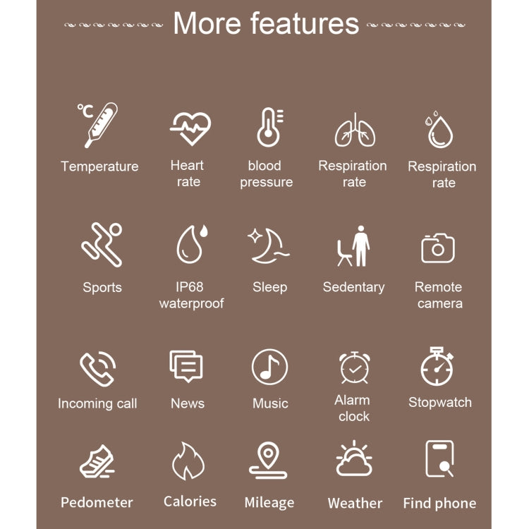 F80 1.3 inch TFT Color Screen IP68 Waterproof Women Smart Watch, Support Body Temperature Monitor / Blood Pressure Monitor / Menstrual Cycle Reminder(Black) by buy2fix