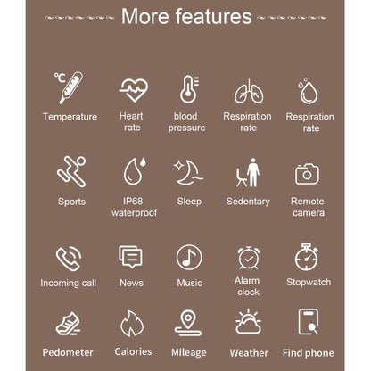 F80 1.3 inch TFT Color Screen IP68 Waterproof Women Smart Watch, Support Body Temperature Monitor / Blood Pressure Monitor / Menstrual Cycle Reminder(Black) by buy2fix