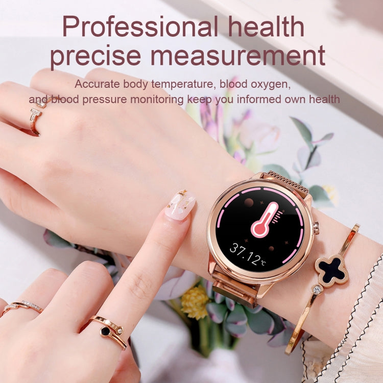 F80 1.3 inch TFT Color Screen IP68 Waterproof Women Smart Watch, Support Body Temperature Monitor / Blood Pressure Monitor / Menstrual Cycle Reminder(Black) by buy2fix