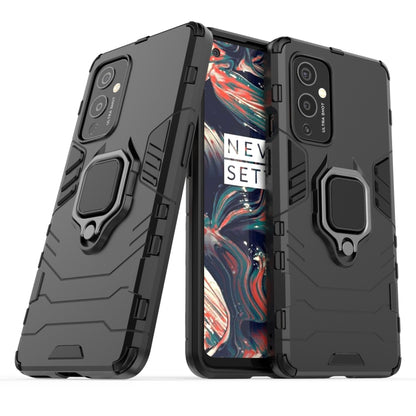 For OnePlus 9 PC + TPU Shockproof Protective Case with Magnetic Ring Holder(Black) - OnePlus Cases by buy2fix | Online Shopping UK | buy2fix