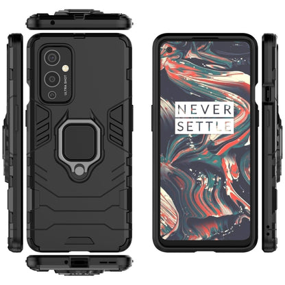 For OnePlus 9 PC + TPU Shockproof Protective Case with Magnetic Ring Holder(Black) - OnePlus Cases by buy2fix | Online Shopping UK | buy2fix