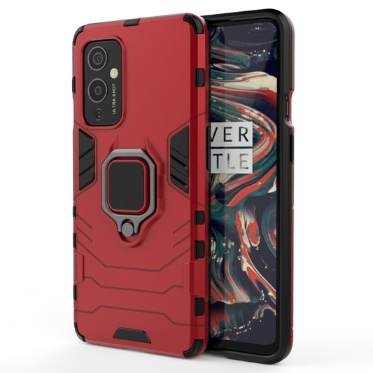 For OnePlus 9 PC + TPU Shockproof Protective Case with Magnetic Ring Holder(Red) - OnePlus Cases by buy2fix | Online Shopping UK | buy2fix