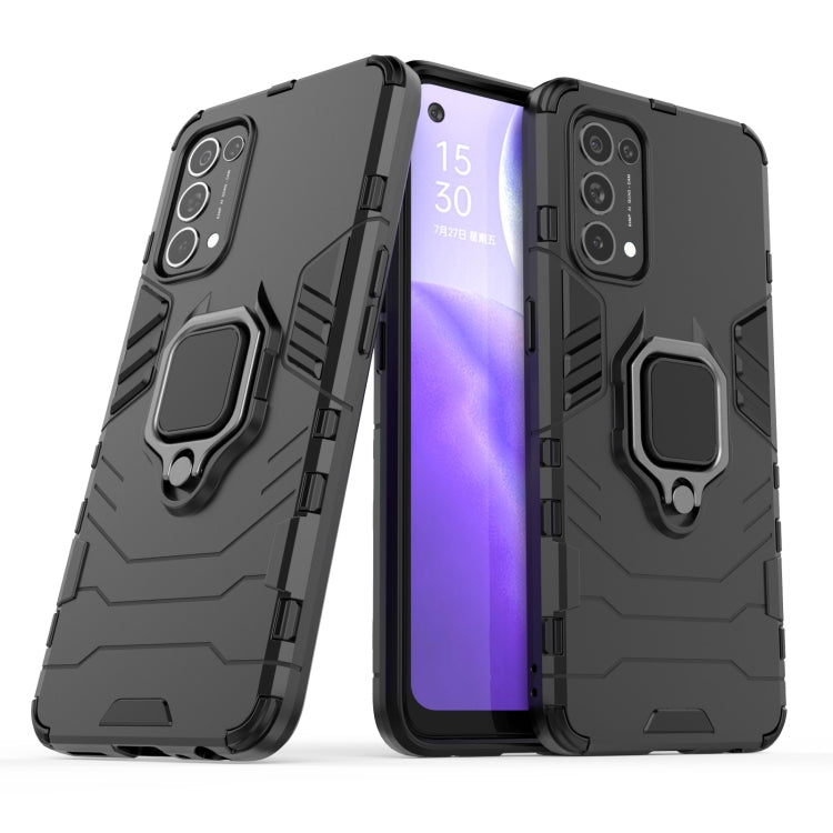 For OPPO Reno5 PC + TPU Shockproof Protective Case with Magnetic Ring Holder(Black) - OPPO Cases by buy2fix | Online Shopping UK | buy2fix