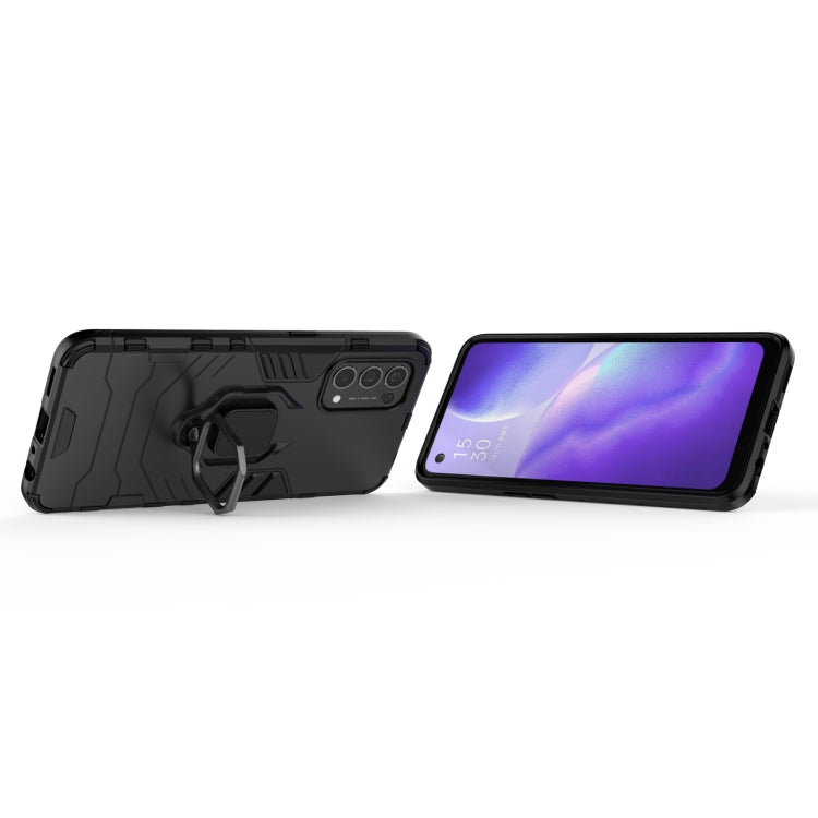 For OPPO Reno5 PC + TPU Shockproof Protective Case with Magnetic Ring Holder(Black) - OPPO Cases by buy2fix | Online Shopping UK | buy2fix