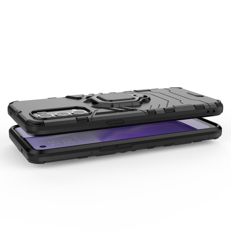 For OPPO Reno5 PC + TPU Shockproof Protective Case with Magnetic Ring Holder(Black) - OPPO Cases by buy2fix | Online Shopping UK | buy2fix