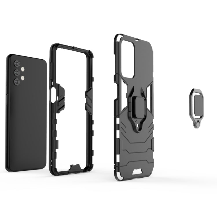 For Samsung Galaxy A32 5G PC + TPU Shockproof Protective Case with Magnetic Ring Holder(Black) by buy2fix