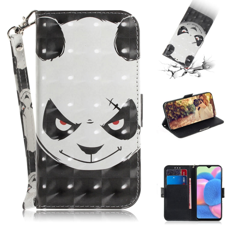 For Galaxy A30s 3D Colored Drawing Horizontal Flip Leather Case with Holder & Card Slot & Wallet & Lanyard(Angry Bear) by buy2fix