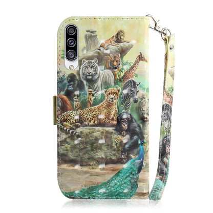 For Galaxy A30s 3D Colored Drawing Horizontal Flip Leather Case with Holder & Card Slot & Wallet & Lanyard(Zoo) by buy2fix