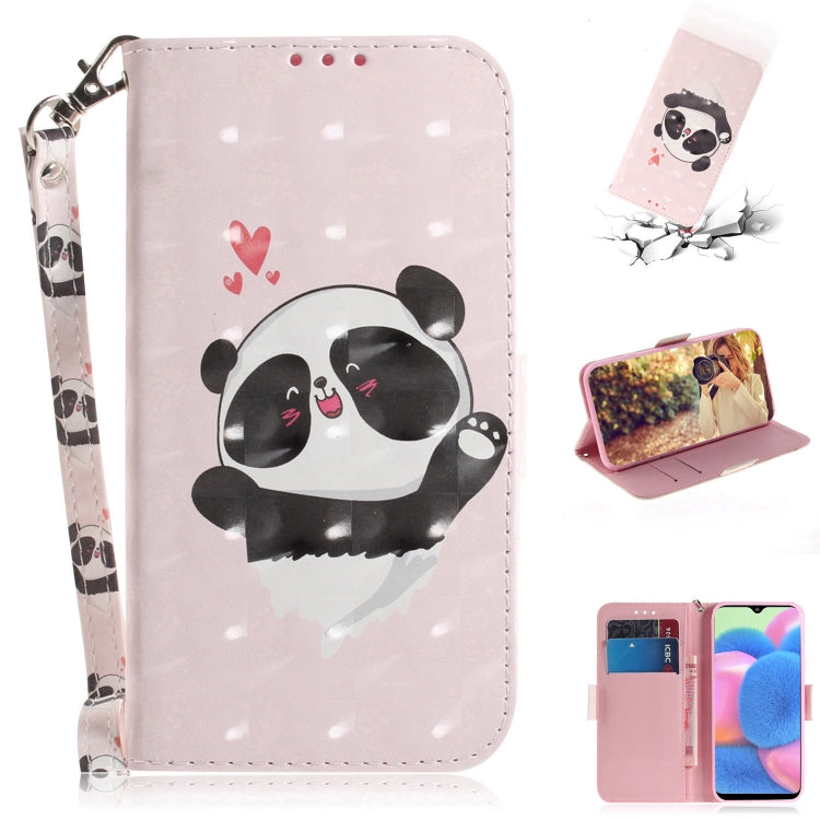 For Galaxy A30s 3D Colored Drawing Horizontal Flip Leather Case with Holder & Card Slot & Wallet & Lanyard(Love Bear) by buy2fix