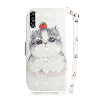 For Galaxy A30s 3D Colored Drawing Horizontal Flip Leather Case with Holder & Card Slot & Wallet & Lanyard(Cute Cat) by buy2fix
