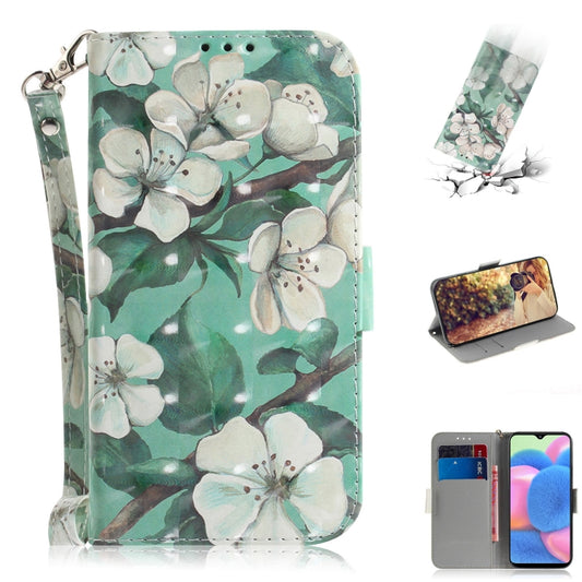 For Galaxy A30s 3D Colored Drawing Horizontal Flip Leather Case with Holder & Card Slot & Wallet & Lanyard(Watercolor Flower) by buy2fix