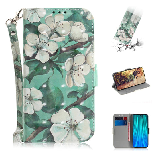 For Xiaomi Redmi Note 8 Pro 3D Colored Drawing Horizontal Flip Leather Case with Holder & Card Slot & Wallet & Lanyard(Watercolor Flower) - Xiaomi Cases by buy2fix | Online Shopping UK | buy2fix