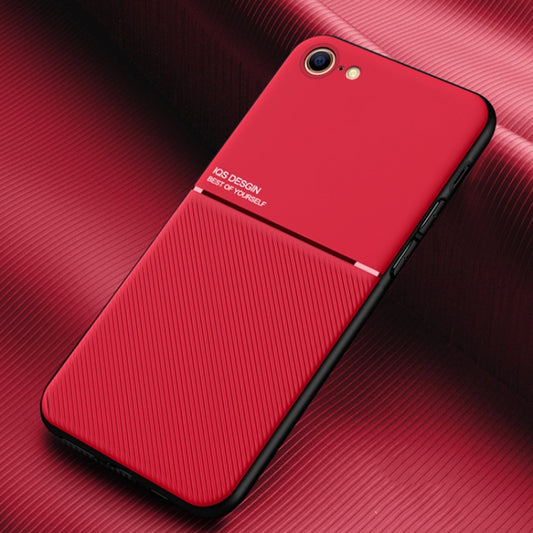For iPhone SE 2022 / SE 2020 / 8 / 7 Classic Tilt Strip Grain Magnetic Shockproof PC + TPU Case(Red) - iPhone SE 2022 / 2020 / 8 / 7 Cases by buy2fix | Online Shopping UK | buy2fix