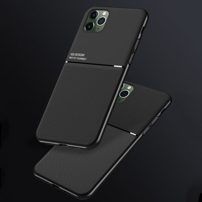 For iPhone 11 Classic Tilt Strip Grain Magnetic Shockproof PC + TPU Case (Black) - iPhone 11 Cases by buy2fix | Online Shopping UK | buy2fix