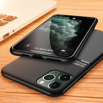For iPhone 11 Classic Tilt Strip Grain Magnetic Shockproof PC + TPU Case (Black) - iPhone 11 Cases by buy2fix | Online Shopping UK | buy2fix
