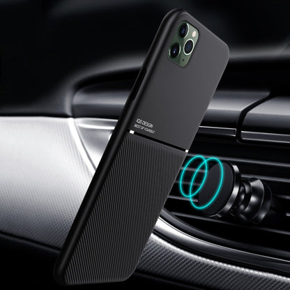 For iPhone 11 Classic Tilt Strip Grain Magnetic Shockproof PC + TPU Case (Black) - iPhone 11 Cases by buy2fix | Online Shopping UK | buy2fix