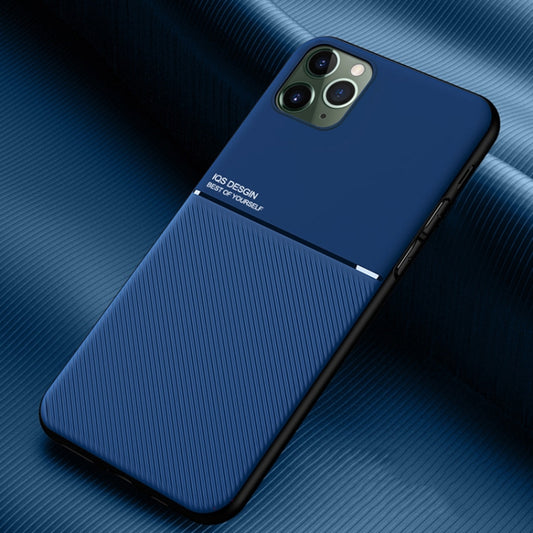 For iPhone 11 Pro Max Classic Tilt Strip Grain Magnetic Shockproof PC + TPU Case (Blue) - iPhone 11 Pro Max Cases by buy2fix | Online Shopping UK | buy2fix