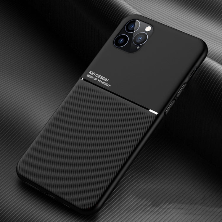 For iPhone 12 / 12 Pro Classic Tilt Strip Grain Magnetic Shockproof PC + TPU Case(Black) - iPhone 12 / 12 Pro Cases by buy2fix | Online Shopping UK | buy2fix