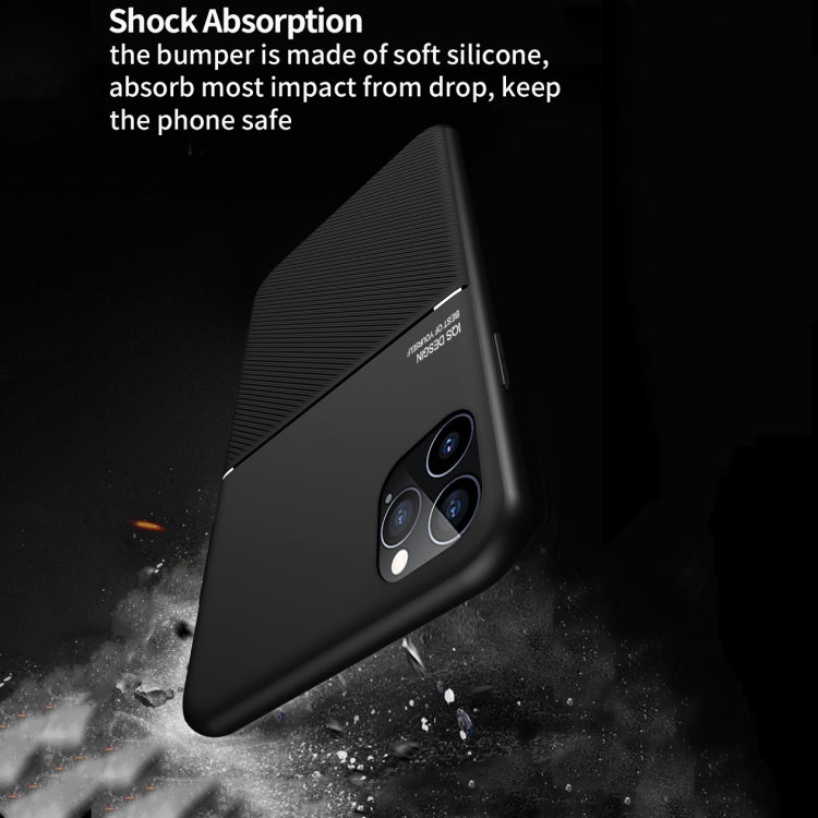 For iPhone 12 / 12 Pro Classic Tilt Strip Grain Magnetic Shockproof PC + TPU Case(Black) - iPhone 12 / 12 Pro Cases by buy2fix | Online Shopping UK | buy2fix