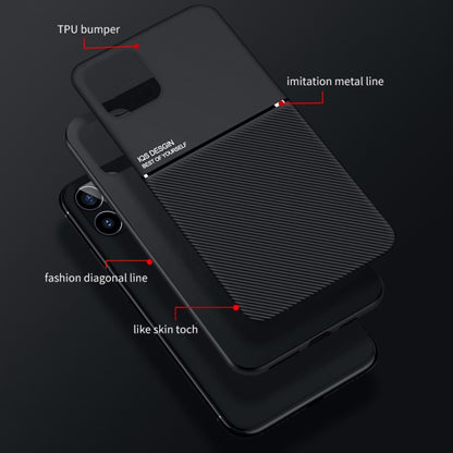 For iPhone 12 / 12 Pro Classic Tilt Strip Grain Magnetic Shockproof PC + TPU Case(Black) - iPhone 12 / 12 Pro Cases by buy2fix | Online Shopping UK | buy2fix