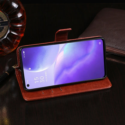 For OPPO Reno5 5G idewei Crazy Horse Texture Horizontal Flip Leather Case with Holder & Card Slots & Wallet(Yellow) - OPPO Cases by idewei | Online Shopping UK | buy2fix